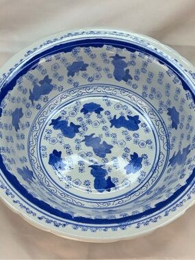 Source Unknown | Dining | Antique Blue White Transferware Wash Basin ...